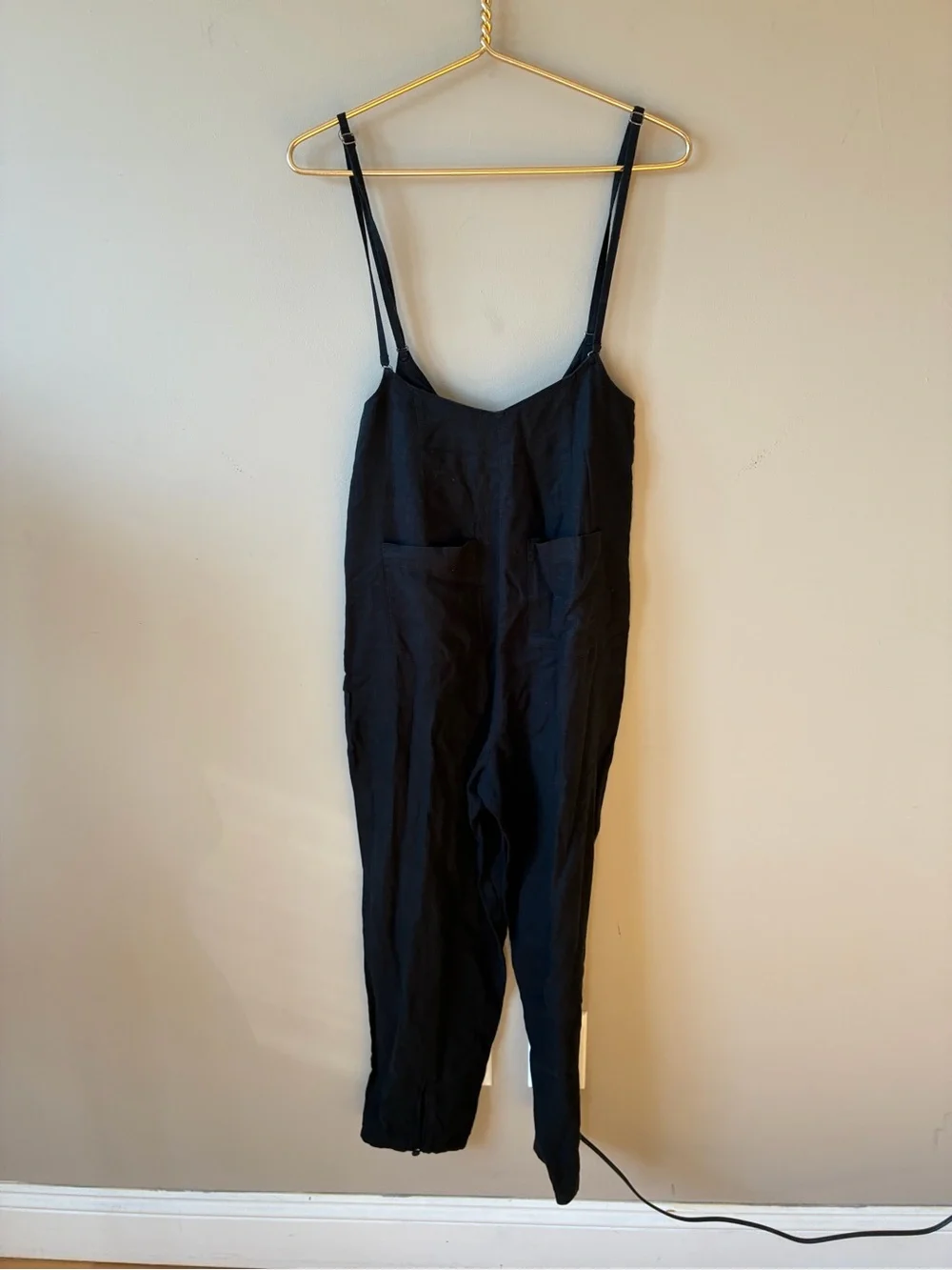 Women’s Black Linen blend onesie jumpsuit XS